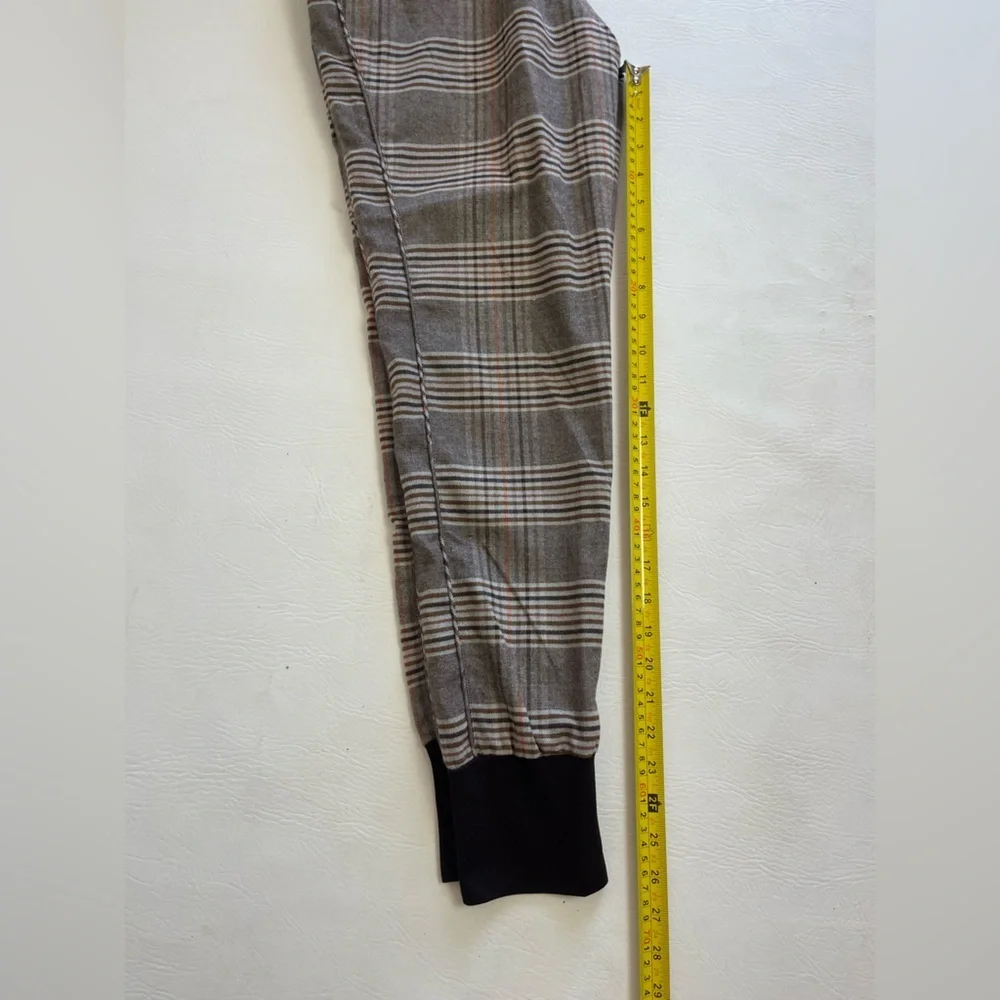 Plaid Jogger Pants Women Size 2 Elastic Waist Cuffed Casual - Picture 9 of 14